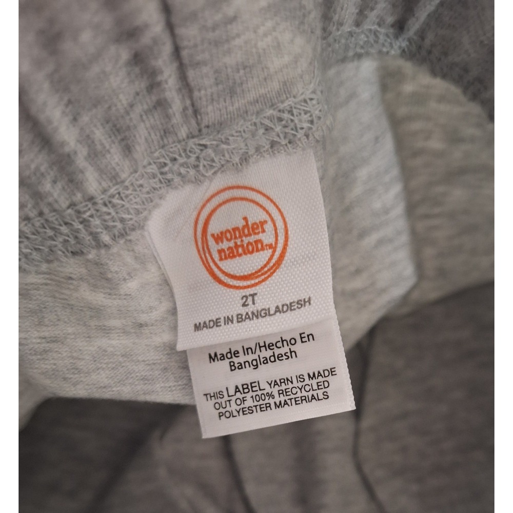 Wonder Nation Toddler Boys 2T Light Grey Heather Jersey Jogger Pants NWT New - Picture 3 of 4